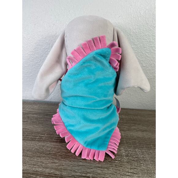 Disney Parks Babies Dumbo Plush Elephant 10" Blue Blanket Skirt Dress Authentic - Picture 8 of 10